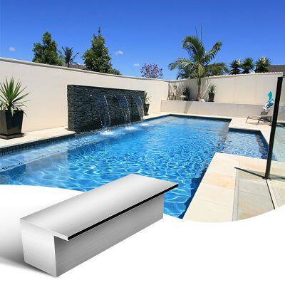 Acrylic Water Wall Blade Curtain Feature Sheer Descent Stainless Steel Fountain Cascade Outdoor Swimming Pool Waterfall photo-2