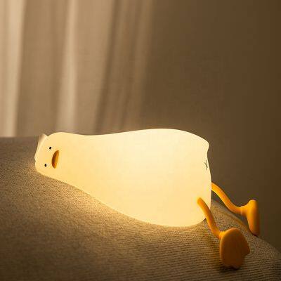 Cute pat lamp Rechargeable Silicone Children's Night Lights  led Duck night light bedroom sleep bedside silicone lamp gifts