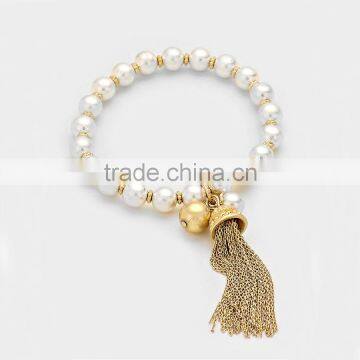 Fashion Bracelet Jewelry Metal Chain Tassel Charm Metallic Bead Bracelet