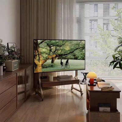 Solid Wood TV Cabinet With Movable TV for Home Use, Simple Small Apartment Living Room, Integrated Movable Floor Stand photo-5