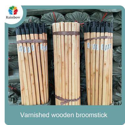 Escobas Fbrica En China Push Broom Parts Pole Lacquered Wooden Broomstick for Plastic Broom Household Item Cleaning Tools