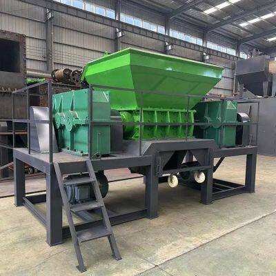 Dual-shaft Shredder for Paint Buckets and Corrugated Steel Sheets; Shredder for Head Material and Household Waste; Leather Scrap Crusher. photo-1