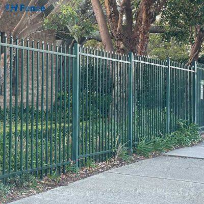 Puertas de acero de bajo carbono ecológicas de alta calidad, arco de jardín y cercado de seguridad con acabado de pintura en polvo