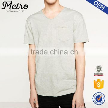 Casual Lightweight Mens Plain Raw Cuff T- Shirts Custom