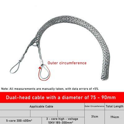 Dual‑Head Cable Puller , Galvanized Steel Cable Pulling Grip & Cable Pulling Sock | Industrial Cable Handling Tools for High‑Voltage
