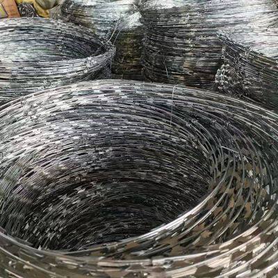Anti Climbing Fencing Border Barrier With Galvanized Concertina Razor Barbed Wire photo-2