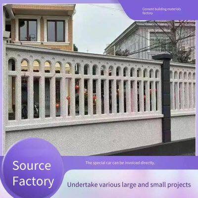 European-style Artistic Courtyard Wall Guardrails Made of Precast Concrete With Hollowed-out Flower Patterns for Villas and Factory Areas, Also Known as Cement Lattice Guardrails
