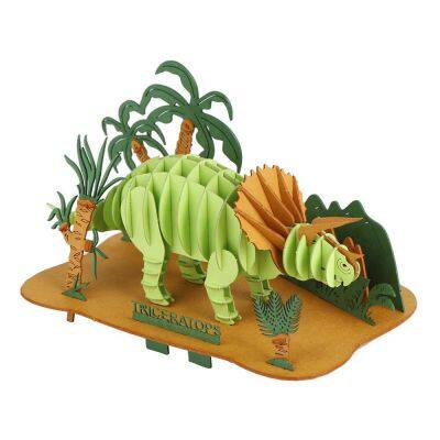 3D Triceratops Paper Puzzles Model Dinosaur Eco-Friendly DIY Easy-to-Assemble Dino Papercraft Kits for Gift&Stationery&Toys Shop photo-3