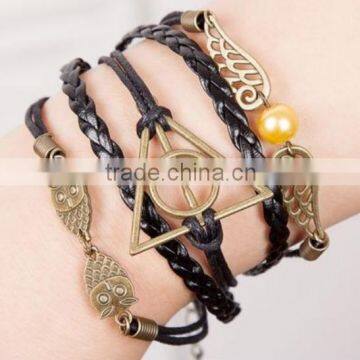 Fashion Jewelry, Cheap Promotional Handmade Infinity Symbol Leather Bracelet Designs photo-4