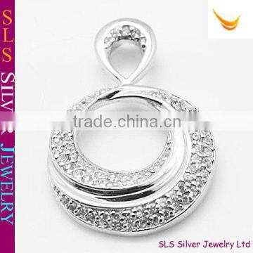 Hollow Circular Silver Charm Pendants