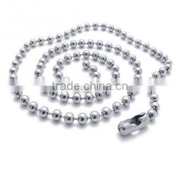 Stainless Steel Dog Tag Chains, 2.4mm Ball Bead Chain for Necklaces