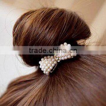 Pearl hair bands Bow hair rope,Hair Clasp