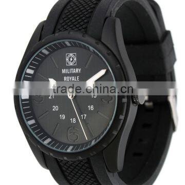 Military Royale Men's Hand Watch Black Rubber Strap Quartz Water Resistant Watch Polit Watch photo-4