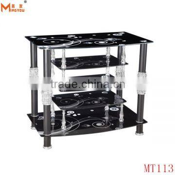 export style glass painting tv stand