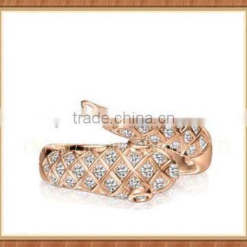 elegant design zircon rosegold plated 925 sterling silver jewelry ring