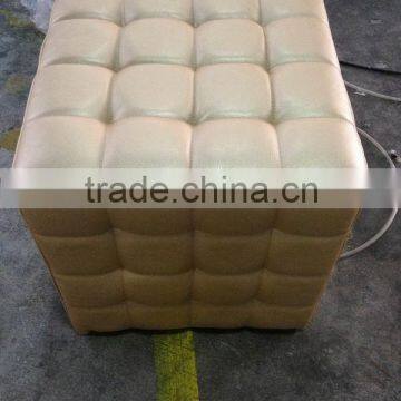 Light gold fabric square shape ottoman XY0309-1