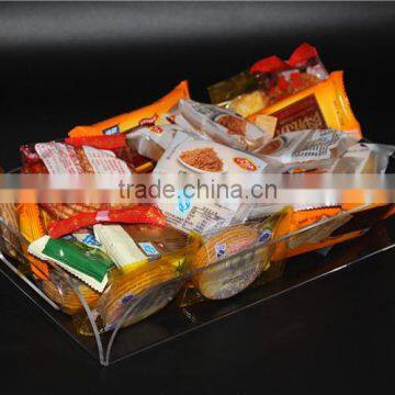 customized fashion and simple white plastic serving tray for candy