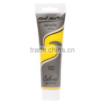 Mont Marte silver series acrylic paint 100ml - Lemon Yellow