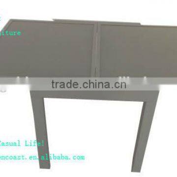 GT-009 aluminum Outdoor square extendable table glass top