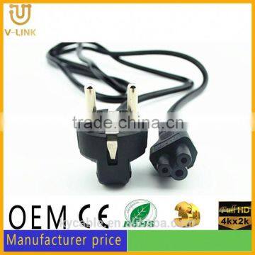Top selling AC 2 pin female male power cord connector for LCD HDTV CRT monitor Hometheater Video projector