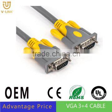 Gold plated nickel Plated HD 15pin 10m vga cable 3+6 VGA to VGA Cable for Projector LCD