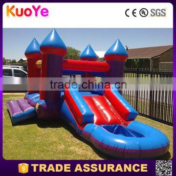 high quality 0.55mm PVC tarpaulin inflatable combo with slide and pool,inflatable bouncy castle for kids