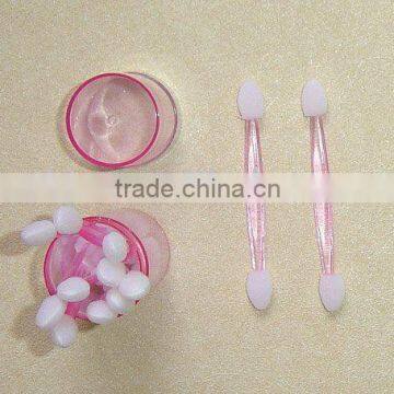 12 in 1 pink plastic handle double end cosmetic brush