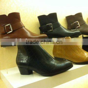 2014 fashion ladies ankle boots ladies low heel dress boots