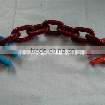 Shackle type connector units for mining round link chain