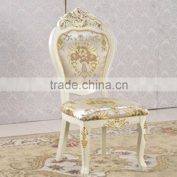 Italian Antique Style Gold Leaf Baroque Dining Chair Luxury White Wedding Chair photo-6