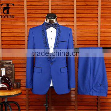 2016 Hot Selling British Style Oem Manufacturer Formal Wear Gem Embroidery Design Pant Coat Design Men Wedding Suits Man photo-2