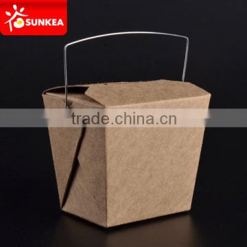 Healthy fast food paper box with handle, food packaging container                        
                                                Quality Choice