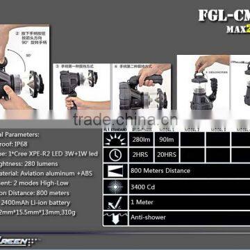 R2 3w Led Handhold Rechargeable Tool Flashlight photo-3