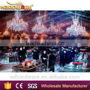 Hotel Glass Banquet Table Crystal Chandelier Wedding Table photo-6