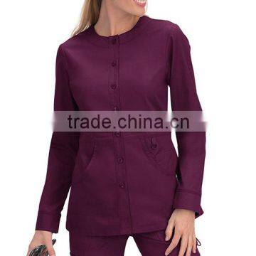 Wholesale OEM Hotsale Fashion Women's Olivia Round Neck Solid Scrub Jacket / Hospital Uniform photo-3