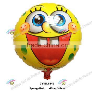 2015 new design 18'' round shape spongbob helium balloons