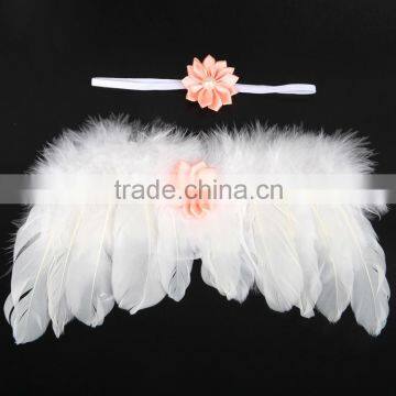 Cute Decorative Feather Costume Wings For Baby Photo Props,ribbon Flower Headband Sets