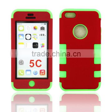 Popular hard PC and silicone combo tuff case for iPhone 5C