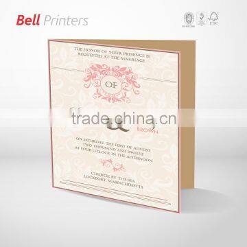 English wedding card design printing with luxury finishing from India