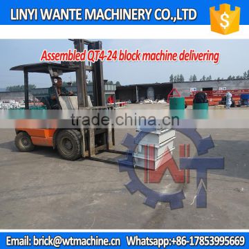 WANTE BRAND QT4-24 Block making machine assembled deivering to customer make more money