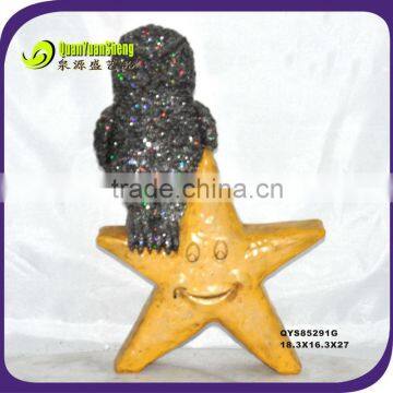 Polyesin promotion black shinning owl with star for gift