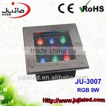 9W JU-3007 LED rgb inground light,led underground lighting,garden lighting