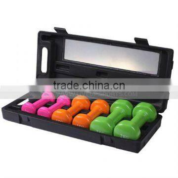 VINYL/NEOPRENE DUMBBELL SET,6KG,colorful dumbbell set