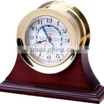 BRASS & WOODEN TABLE CLOCK-WOODEN MANTEL SHELF/TABLE CLOCK 2047