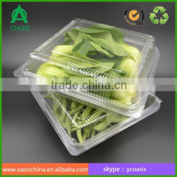 Clear palstic clamshell boxes for vegetable packing pet