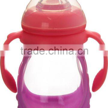 OEM High Quality Anti Cracking Borosilicate Glass Baby Bottle With Silicone Sleeve photo-2