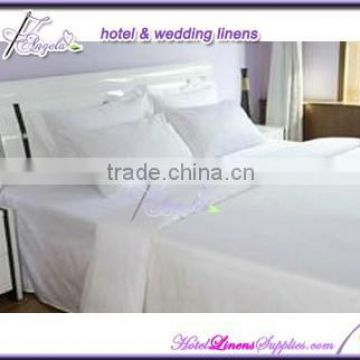 wholesale used hotel bedding , used hotel bed linens made of 200TC white plain percale