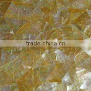 Triangle yellow lip shell tiles with crack