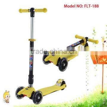 Four wheel folding kids kick scooter with adjustable height