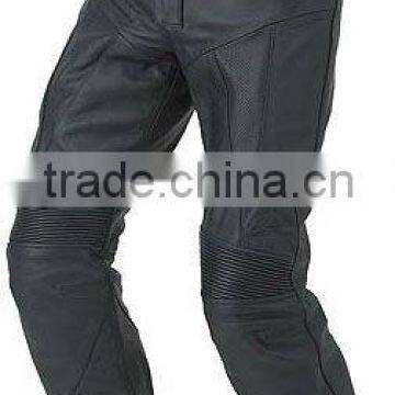 Mens Black Leather Motorcycle Pant